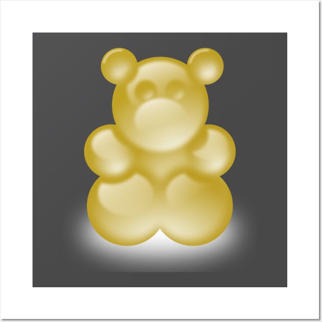 Gold gummy bear Wall Art by MGuyerArt